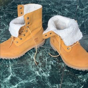 Timberland Boots Teddy Fleece Fold Down W 7.5